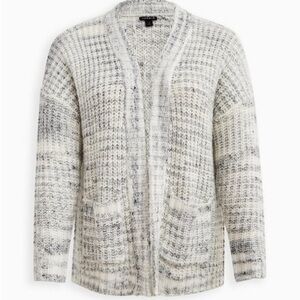 Torrid White & Grey Knit Cocoon Cardigan